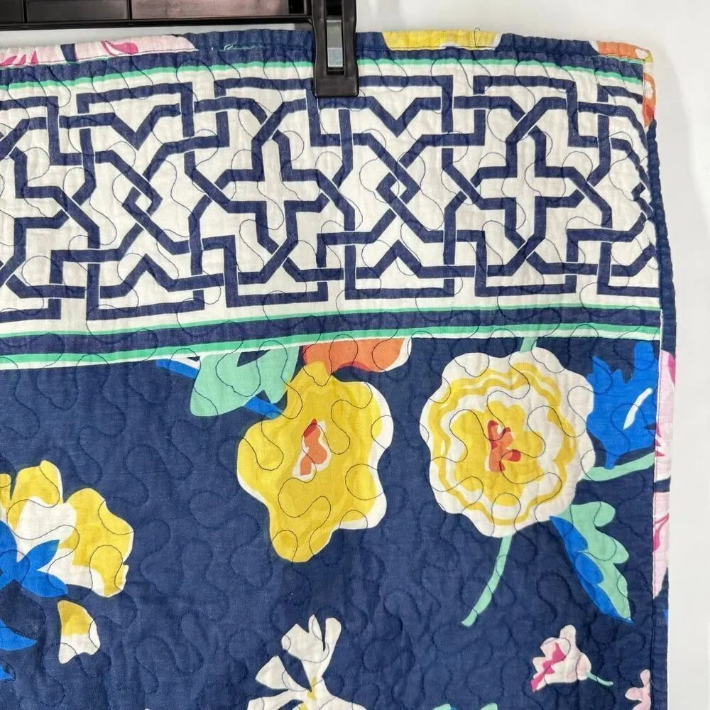 Vera Bradley Maybe Navy Quilt two piece set pillow shams 20x26